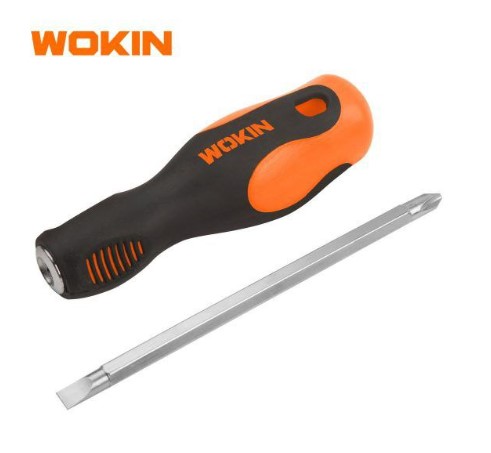 مفك قلاب صليبة +عاده كروم 6.35* 135مم PH2+SL6x1.2mmفانديوم 	WOKIN