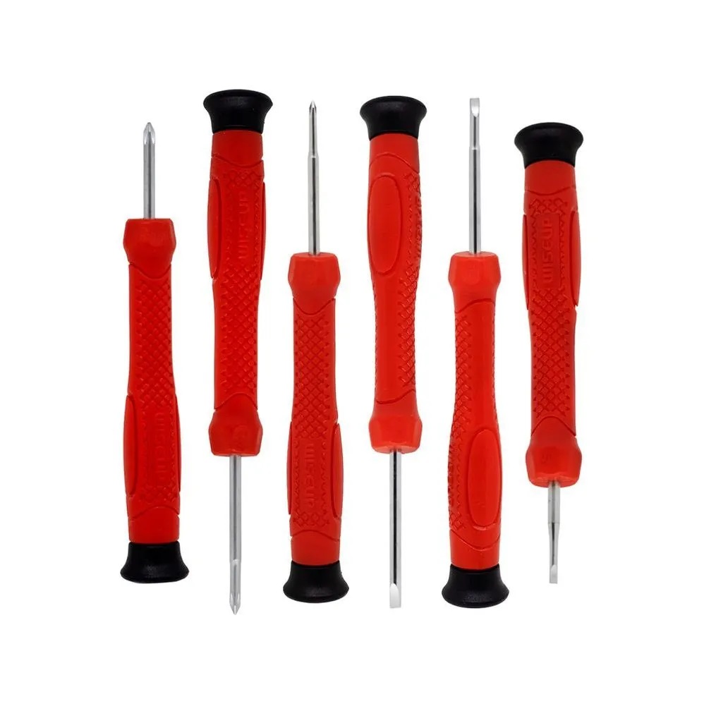 طقم مفك الكترونيات 6 قطع هيفي ديوتي مناسب للساعات والنظارات والساعات والكمبيوتر والاصلاحات الالكترونية، مفك مسامير دقيق متعدد الوظائف