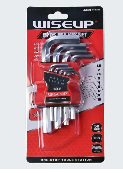 Allen Key Set 9 PCS 1.5-2-2.5-3-4-5-6-8-10 MM