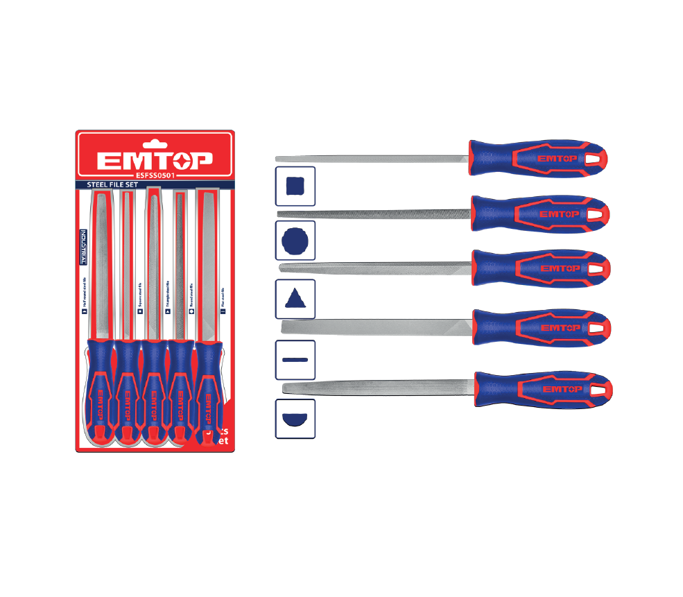 Metal hand File Set of 5 Pcs Emtop