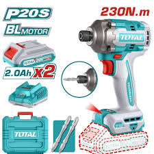 TOTAL Cordless Brushless Impact Driver 20V 2Ah 230NM