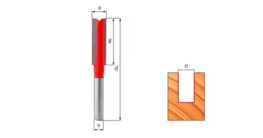 FREUD Double Flute Straight Bit Type C D: 12mm R:19mm
