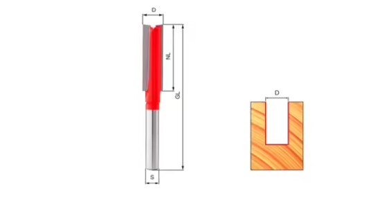 FREUD Double Flute Straight Bit Type C D: 12mm R:38,1mm