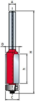 FREUD Flush Trim Bit D: 12,7mm R:38,5mm