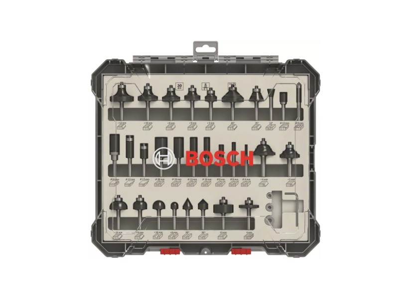 Bosch Router Bit Set 30 Pcs Mixed 6 Mm Shank