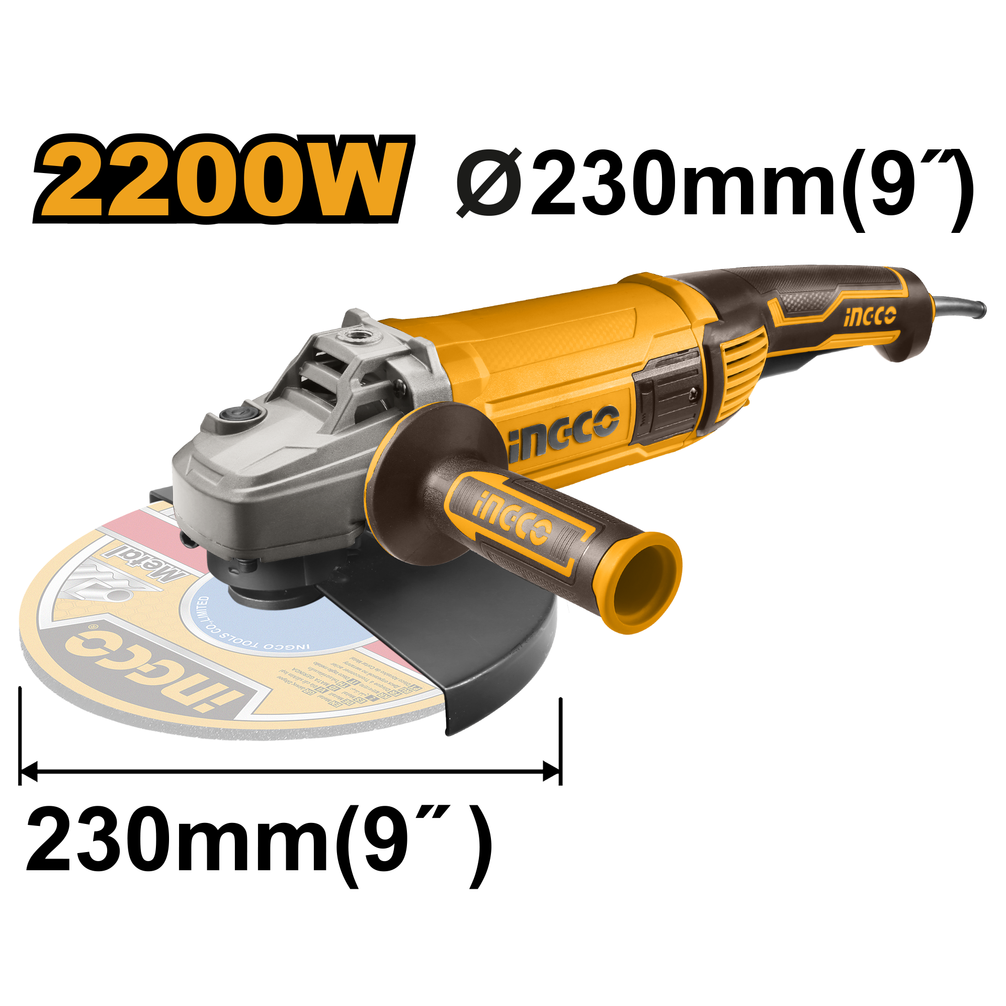INGCO Angle Grinder 9" 2200W