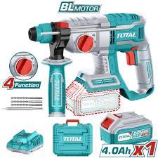 Total Brushless Rotary Hammer 22mm 20v With One Battery 4Ah And Charger