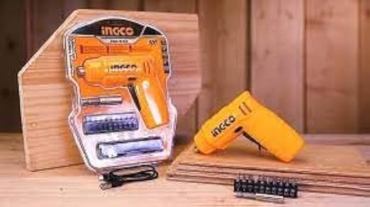 مفك 6 مم 4 فولت + 12 قطعه اكسسوار انجكو