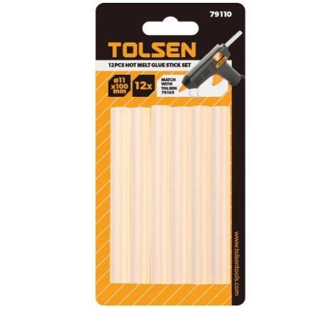 TOLSEN 12PCS HOT MELT GLUE STICK SET 11.2*100mm