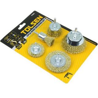 TOLSEN 5PCS WIRE BRUSHES SET (INDUSTRIAL)