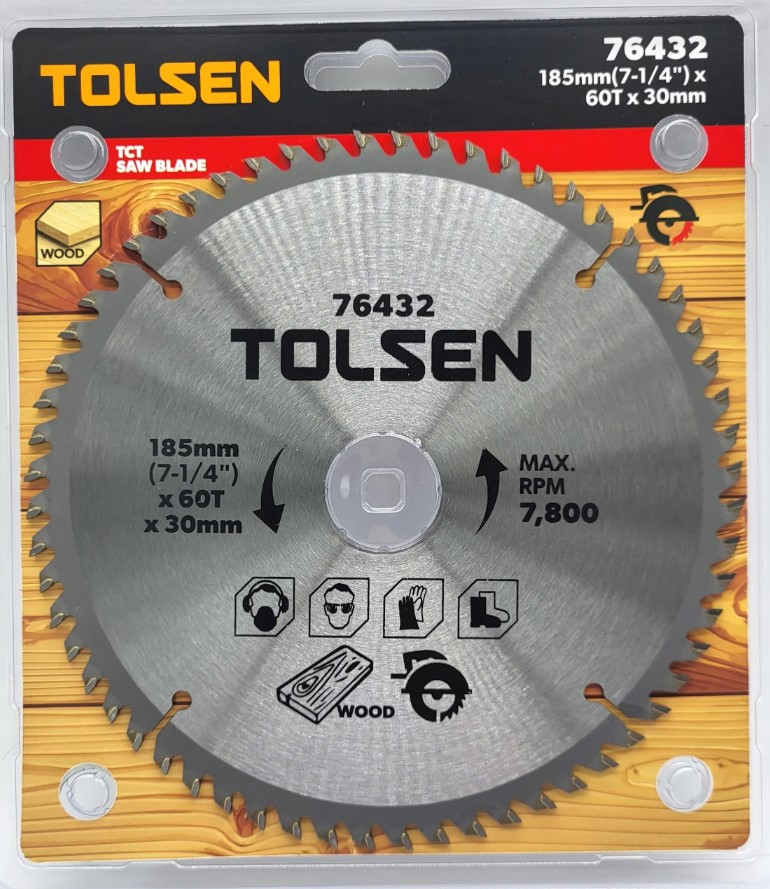 TOLSEN TCT SAW BLADE 185mm*60T*30mm