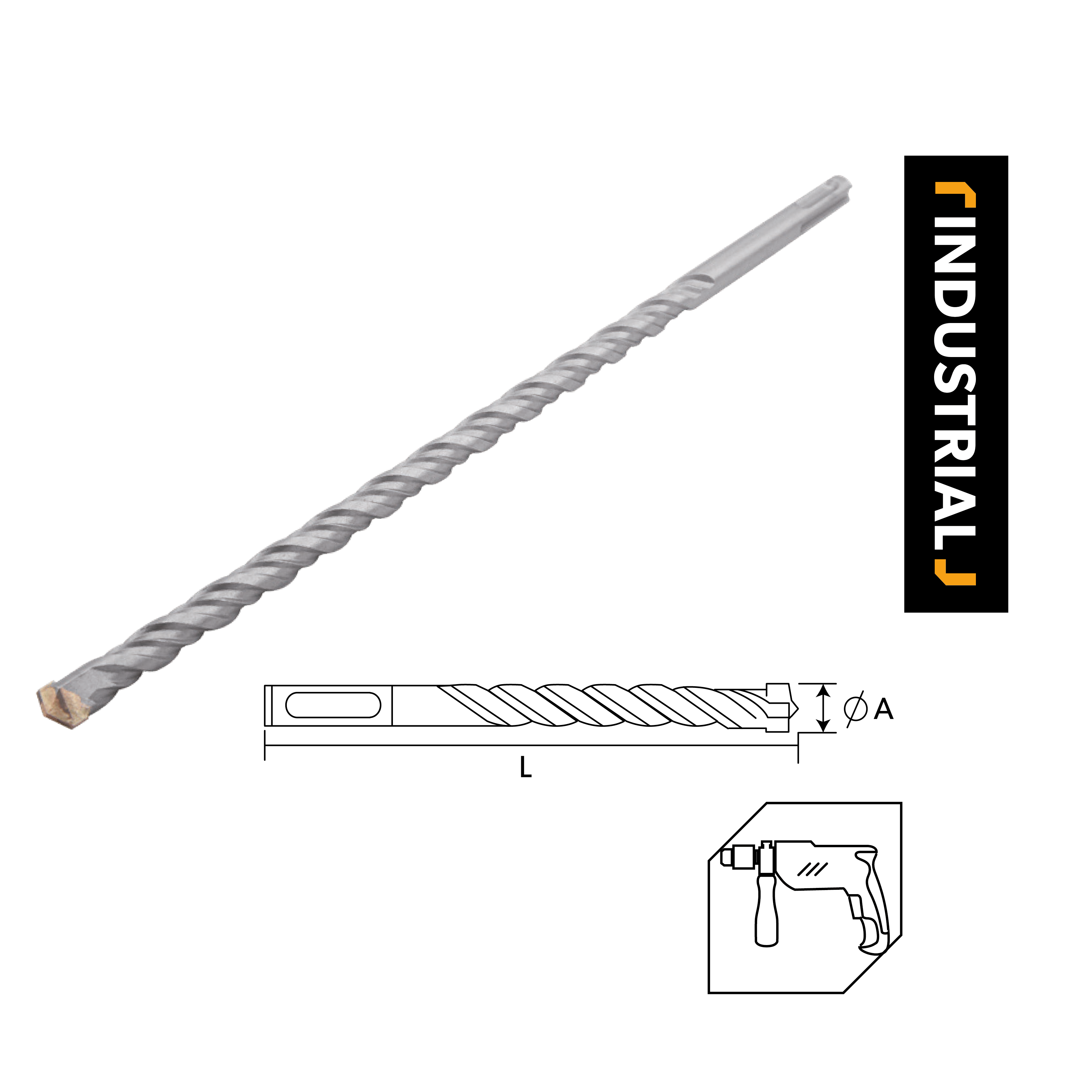 TOLSEN SDS-PLUS HAMMER DRILL BITS 8*110MM