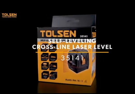 ميزان ليزر 2 خط أحمر رأسى/ أفقى/ متقاطع 120درجة مسافة 20 متر TOLSEN