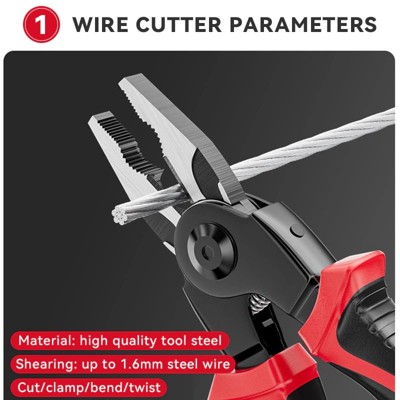Multifunctional Pliers Tool Kit 5 IN 1 With 5 Interchangeable Heads Combination Lineman Pliers ,Cable Cutting ,Wire Stripping