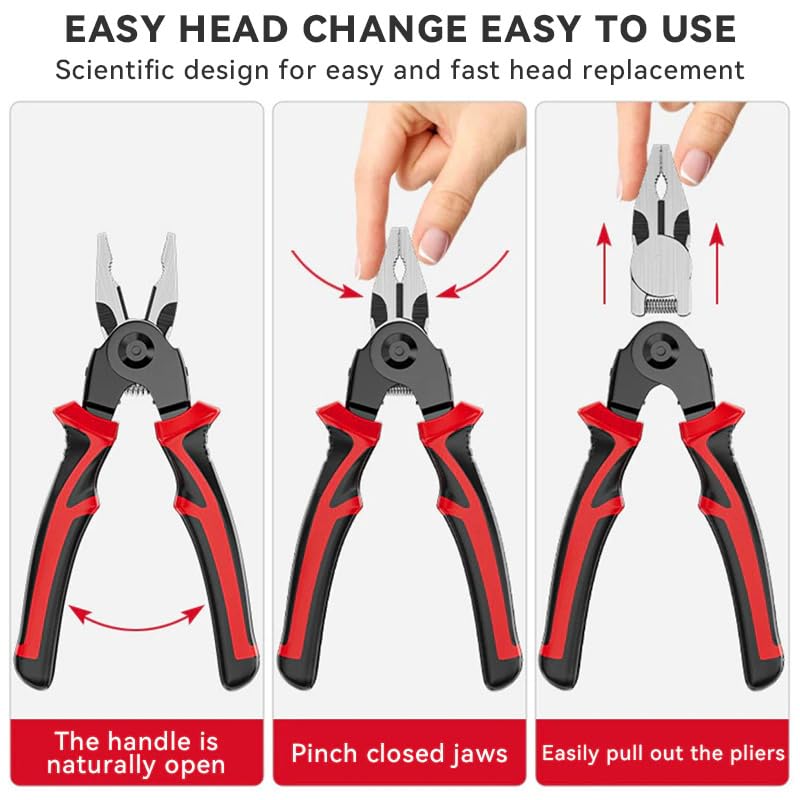 Multifunctional Pliers Tool Kit 5 IN 1 With 5 Interchangeable Heads Combination Lineman Pliers ,Cable Cutting ,Wire Stripping