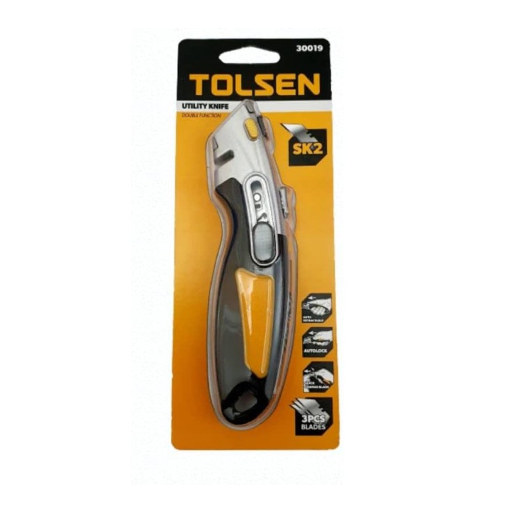 TOLSEN DOUBLE FUNCTION UTILITY KNIFE