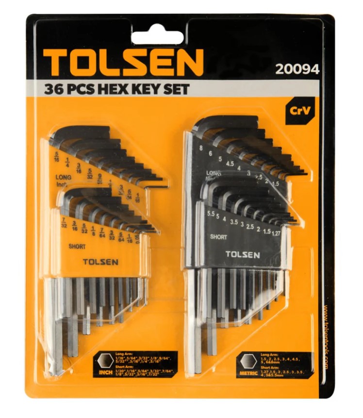 طقم مفاتيح آلن ملى 36ق TOLSEN
