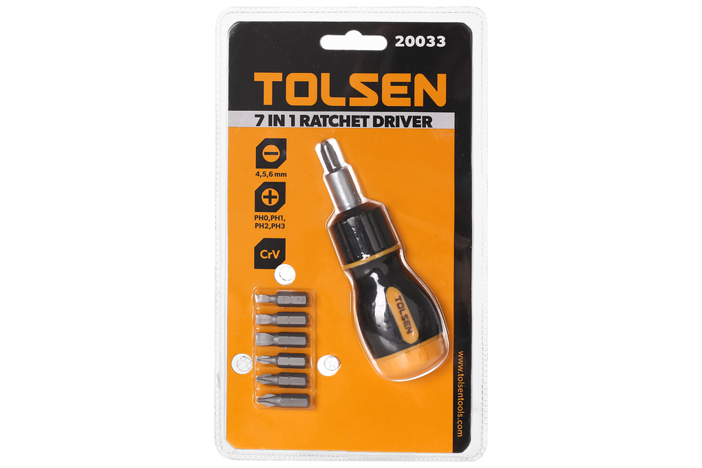 طقم مفك راتشة عجوزصليبه &عاده  7ق *1	Tolsen