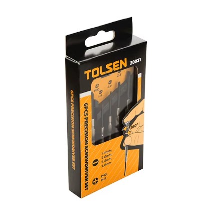 طقم مفك ساعاتي عاده/صليبه 6ق معدن	Tolsen