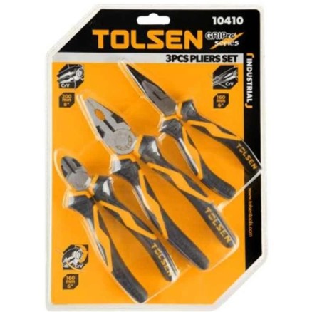 TOLSEN 3PCS PLIERS SET (INDUSTRIAL) 8"-6"-6"