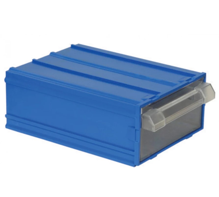 Plastic Drawers No. 20, Blue Color, Size 100×140×52 Mm, Brand: MANO, Made In Turkey.