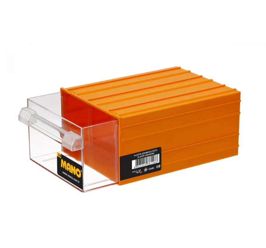 Plastic Drawers No. 55, Yellow Color, Size 212×302×126 Mm, Brand: MANO, Made In Turkey