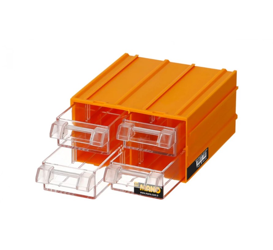 Plastic Drawers No. 32, Yellow Color, Size 110×120×62 Mm, Brand: MANO, Made In Turkey