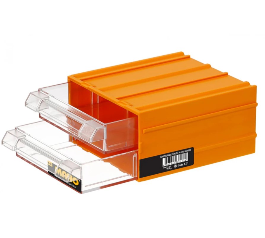 Plastic Drawers No. 31, Yellow Color, Size 110×120×62 Mm, Brand: MANO, Made In Turkey.