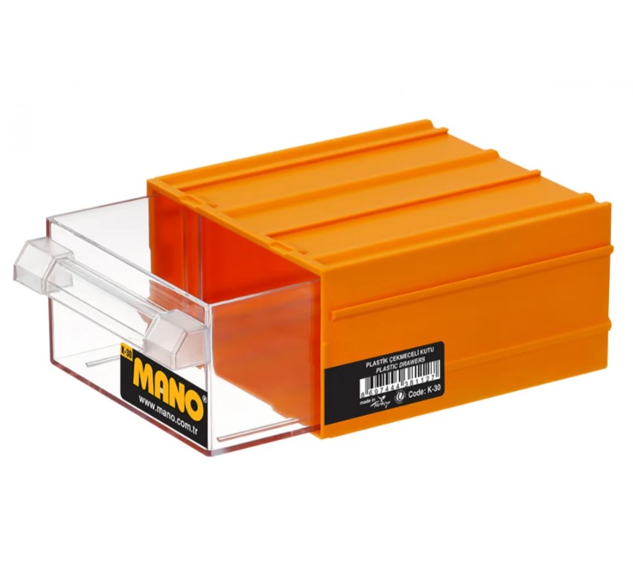 Plastic Drawers No. 30, Yellow Color, Size 110×120×62 Mm, Brand: MANO, Made In Turkey