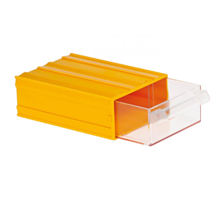 Plastic Drawers No. 20, Yellow Color, Size 100×140×52 Mm, Brand: MANO, Made In Turkey