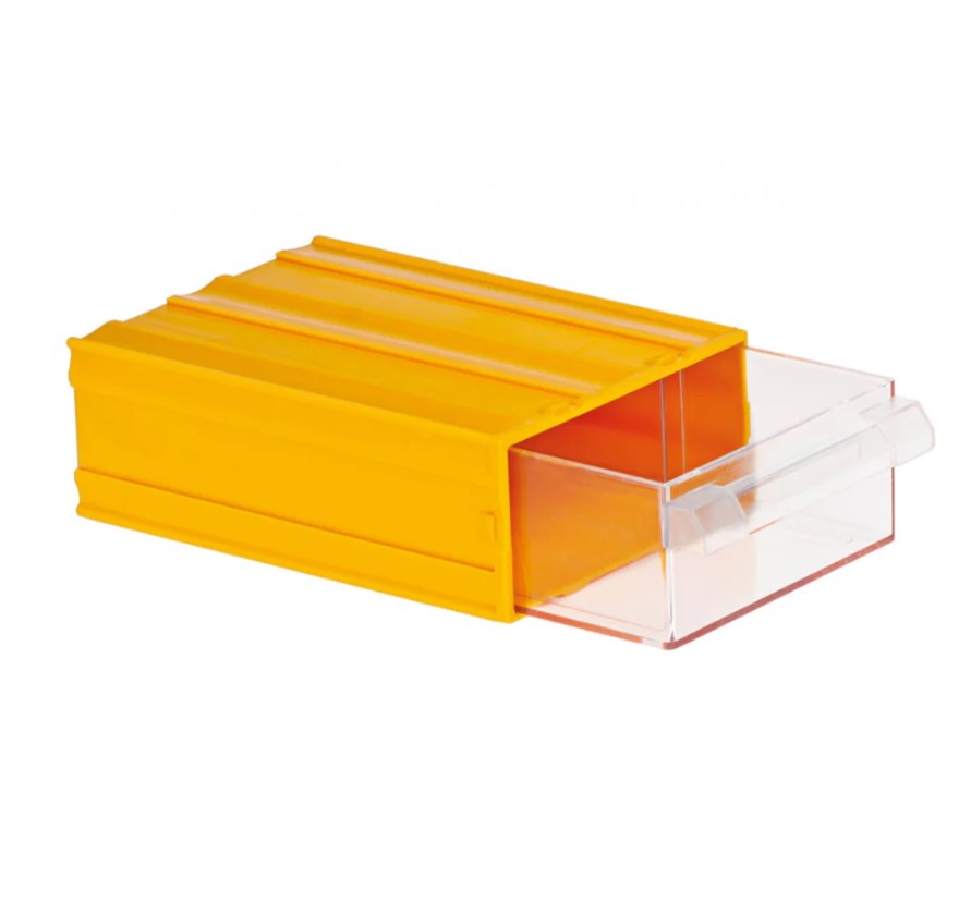 Plastic Drawers No. 10, Yellow Color, Size 85×120×40 Mm, Brand: MANO, Made In Turkey