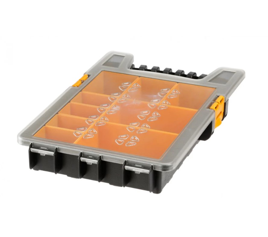 Plastic Tool Organizer With Adjustable Dividers, 10 Inches, Size 357×237×341 Mm, Brand: MANO, Made In Turkey.