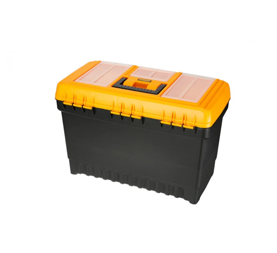 Jumbo Plastic Tool Box With Plastic Lock And Upper Compartments, 19 Inches, Size 486×267×320 Mm, Brand: MANO, Made In Turkey