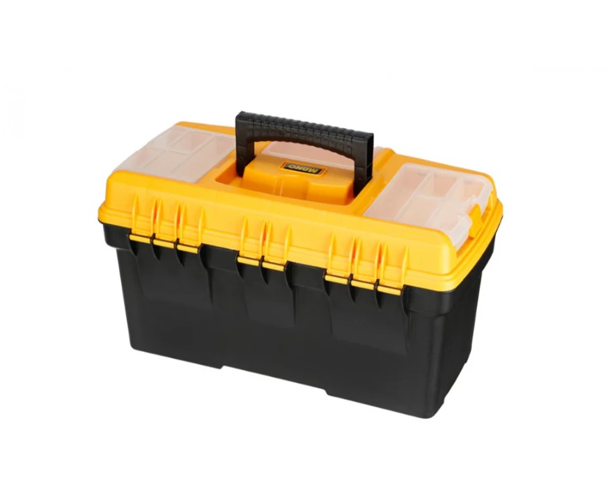 Plastic Tool Box With Movable Upper Compartments, 18 Inches, Size 432×250×238 Mm, Brand: MANO, Made In Turkey