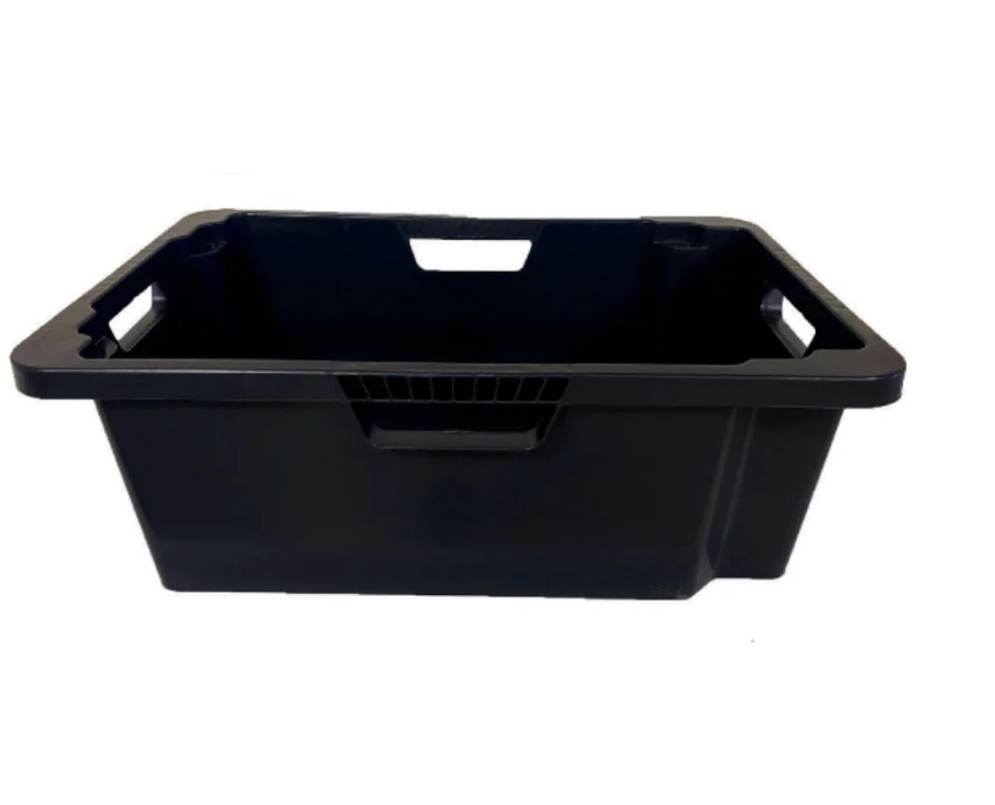 Plastic Heavy-Duty Open Storage Box, 35 Liters, Size 406×602×215 Mm, Brand: Mano, Made In Turkey.