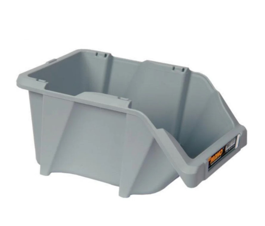 Open Plastic Storage Box, Gray Color, No. 20, Dimensions: 152×245×122 Mm, Brand: Mano, Made In Turkey.