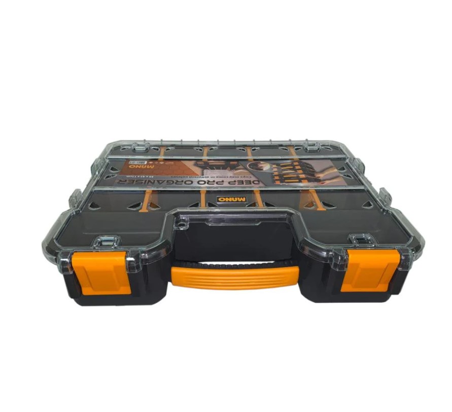 حافظة ادوات بلاستيك هيفي ديوتي مع فواصل متحركة 17 بوصة مقاس 350×430×110 مم ماركة مانو صناعة تركي