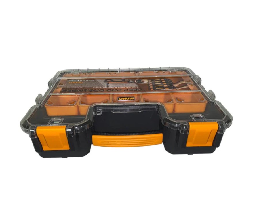 حافظة ادوات بلاستيك هيفي ديوتي مع تقسيمات متحركة 17 بوصة مقاس 350×430×110 مم ماركة مانو صناعة تركي