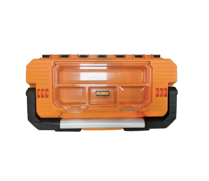 Professional Plastic Tool Box With Aluminum Handle, 20 Inches, Dimensions: 267×490×280 Mm, Brand: Mano, Made In Turkey.