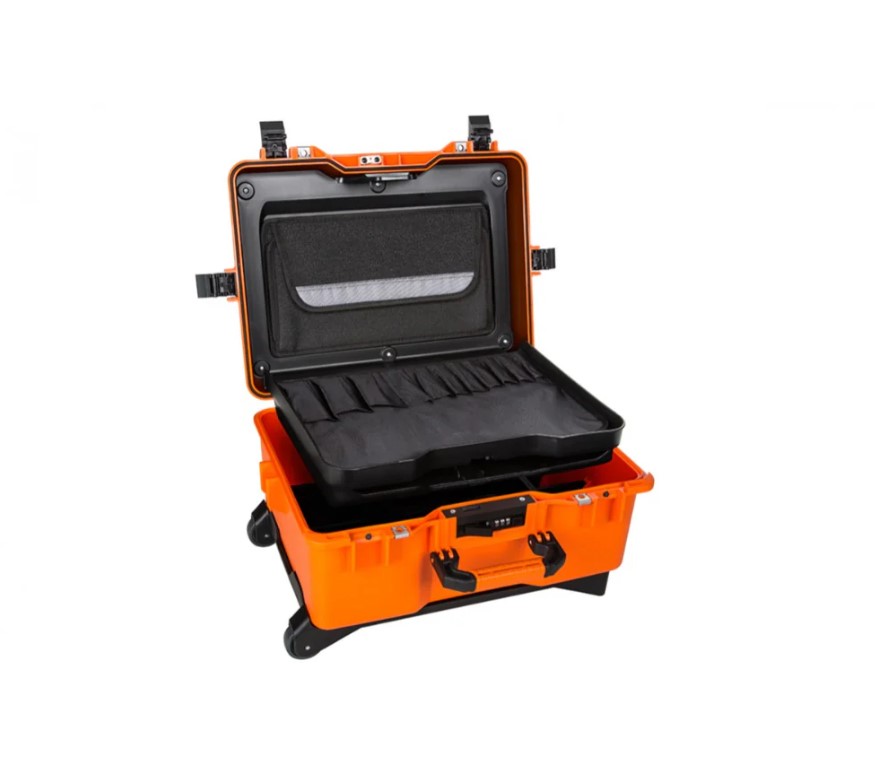 MTC460PP.O Heavy-Duty Trolley Case Made Of Durable Plastic, Equipped With High-Density Foam And Internal Dividers, Model 460 – Orange Color.