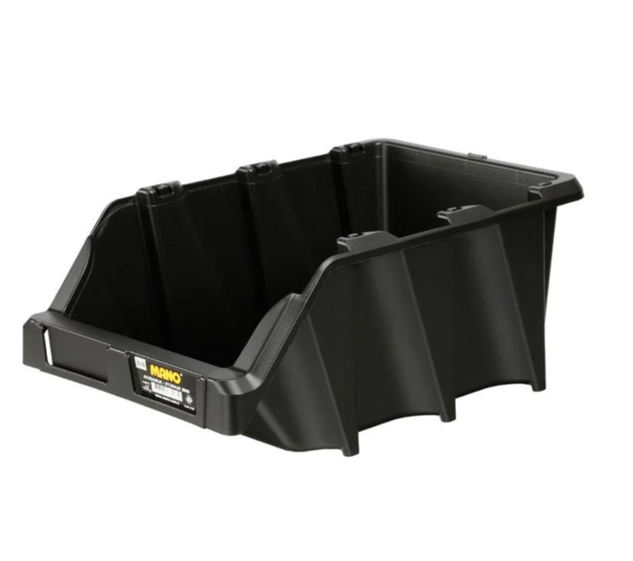 Open Plastic Storage Box, Black Color, No. 30, Dimensions: 217×360×155 Mm, Brand: Mano, Made In Turkey.