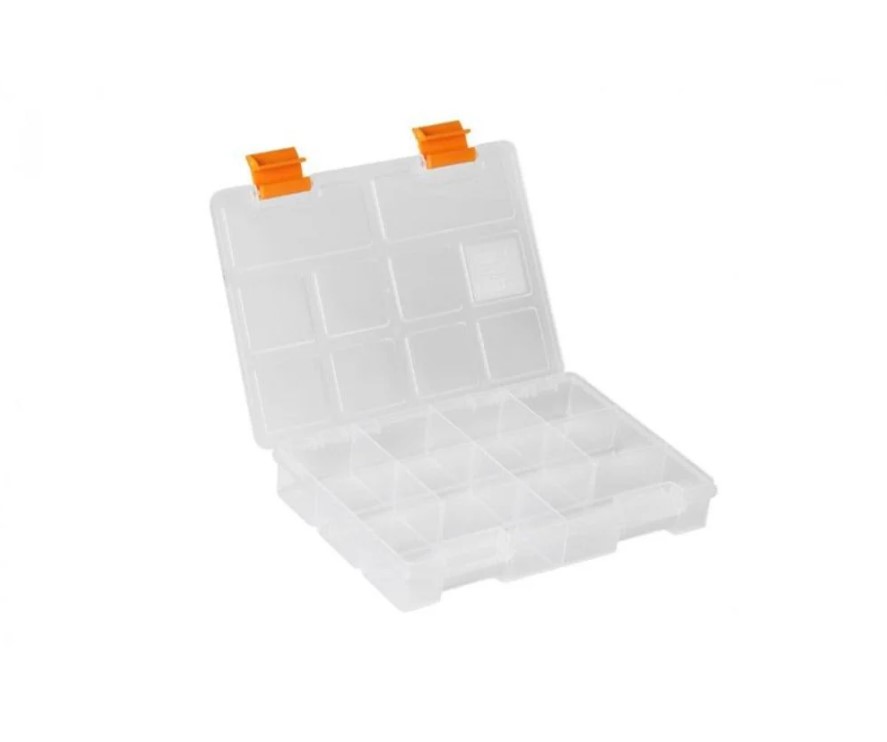 Transparent Plastic Tool Organizer, 7-inch Size (195×140×32 Mm), Mano Brand, Made In Turkey.