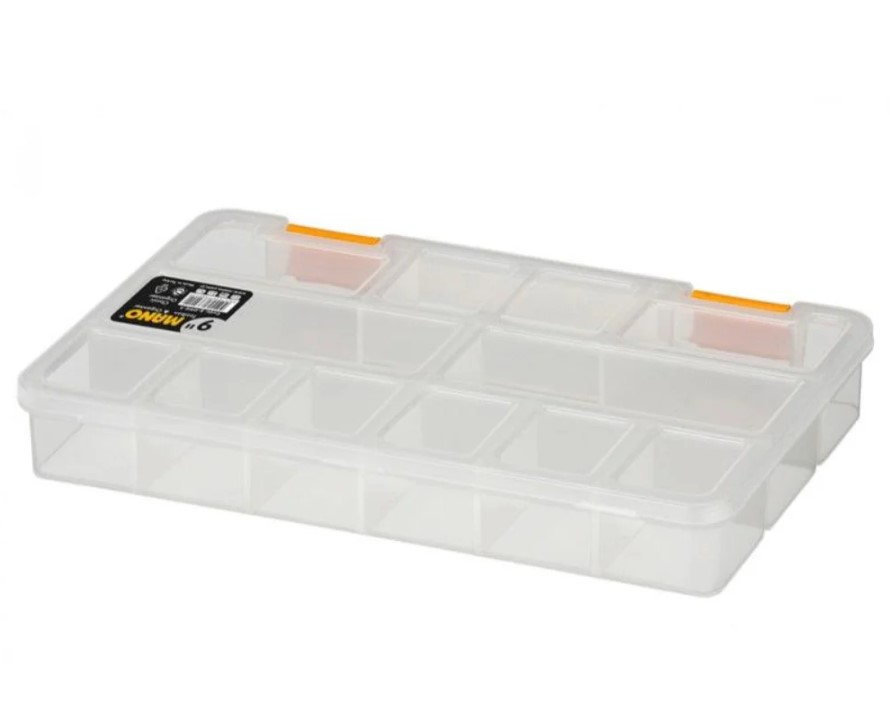 Transparent Plastic Tool Organizer, 9-inch Size (230×150×33 Mm), Mano Brand, Made In Turkey.