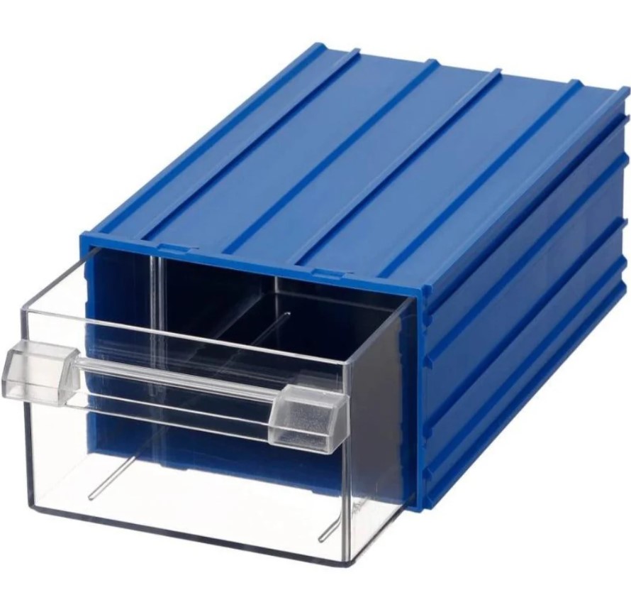Plastic Drawer, Model Number 40, Blue Color, Size 124×196×80 Mm, Mano Brand, Made In Turkey.