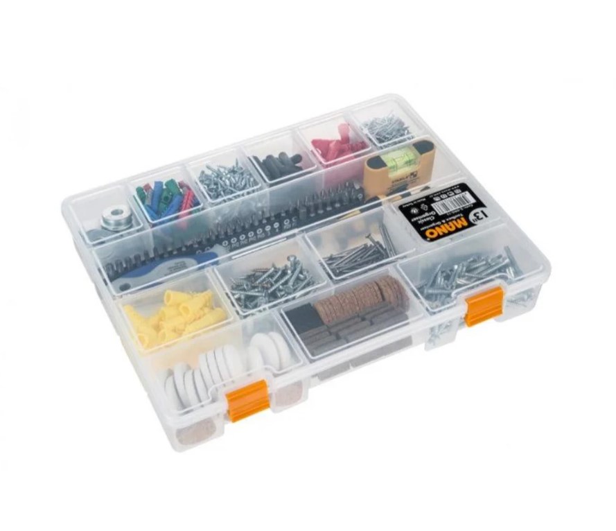 حافظة ادوات بلاستيك شفاف 13 بوصة مقاس 324×247×51 مم ماركة مانو صناعة تركي