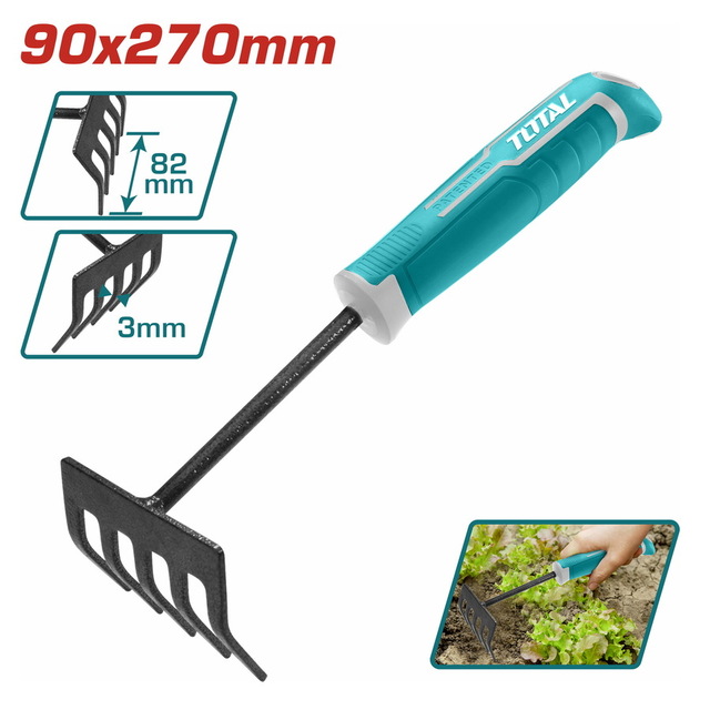 TOTAL MINI GARDEN RAKE 270mm