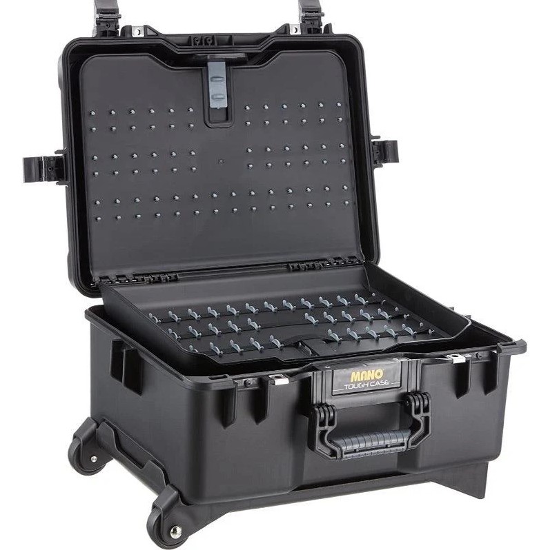 شنطة بلاستيك ترولي شديدة التحمل ضد الكسر ضد المياه نظام سامسونايت مزود بادراج تخزين بلاستيك فوق ومقسمات بلاستيك متحرك موديل 460 مقاس 530×400×285 مم ماركة مانو صناعة تركي