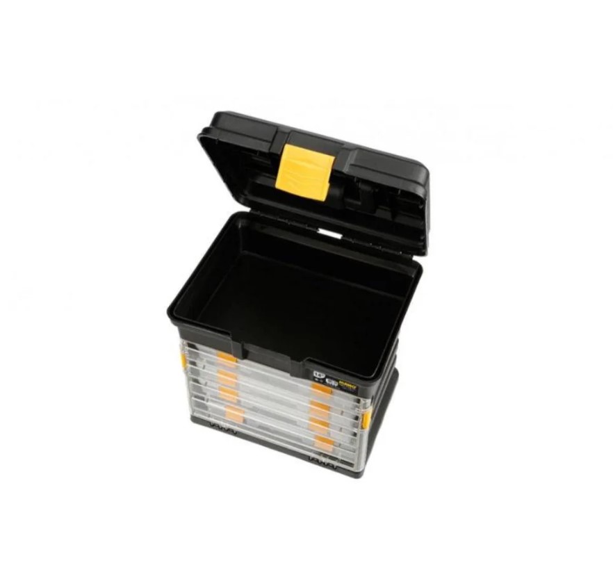 شنطة عدة بلاستيك مع اربعة حوافظ داخلي متحرك 14 بوصة مقاس 340×272×341 مم ماركة مانو صناعة تركي