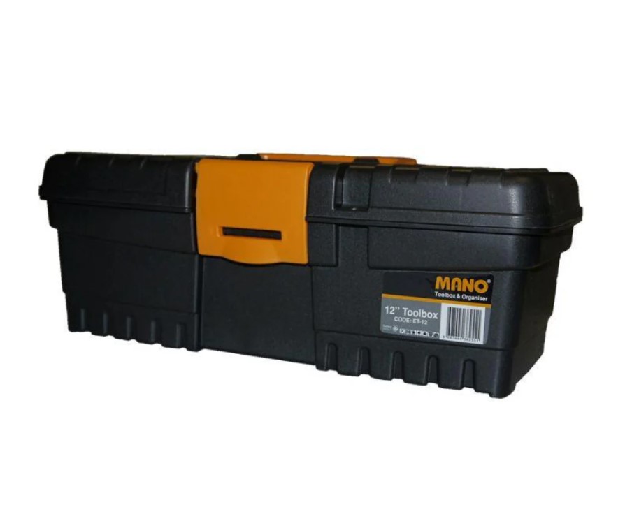 Economy Plastic Tool Box, 12 Inches, Size 360×155×110 Mm, Brand: Mano, Made In Turkey.