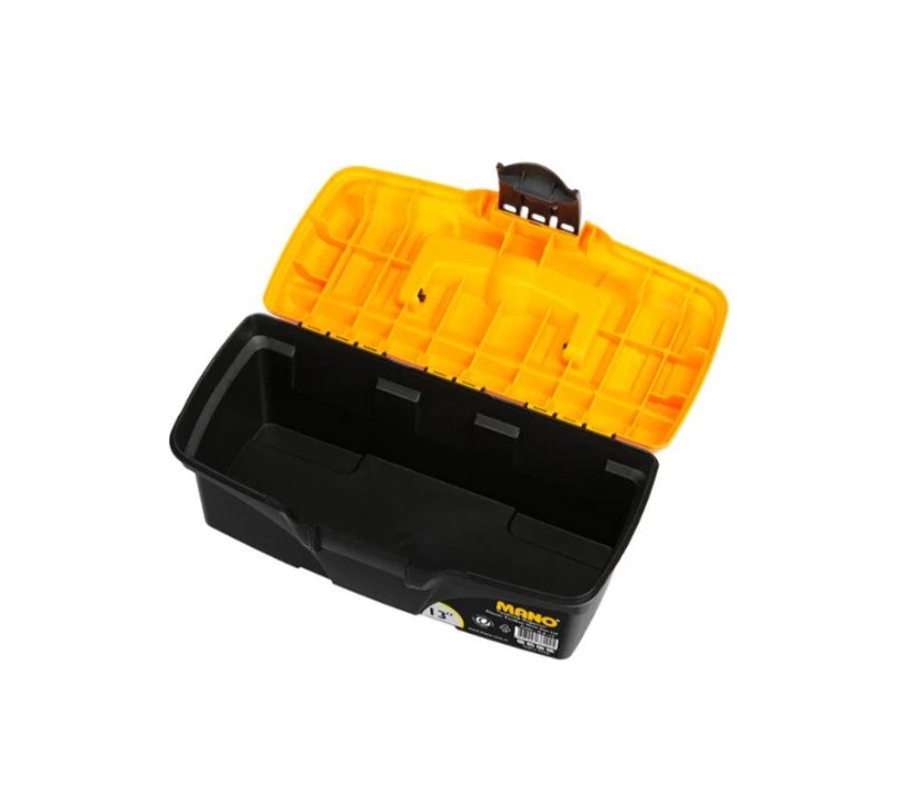 Plastic Tool Box, 13 Inches, Size 320×165×136 Mm, Brand: Mano, Made In Turkey.